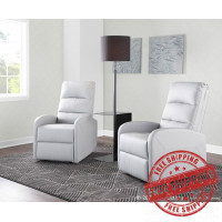 Lumisource RCL-DORMI LGY Dormi Contemporary Recliner Chair in Light Grey Faux Leather